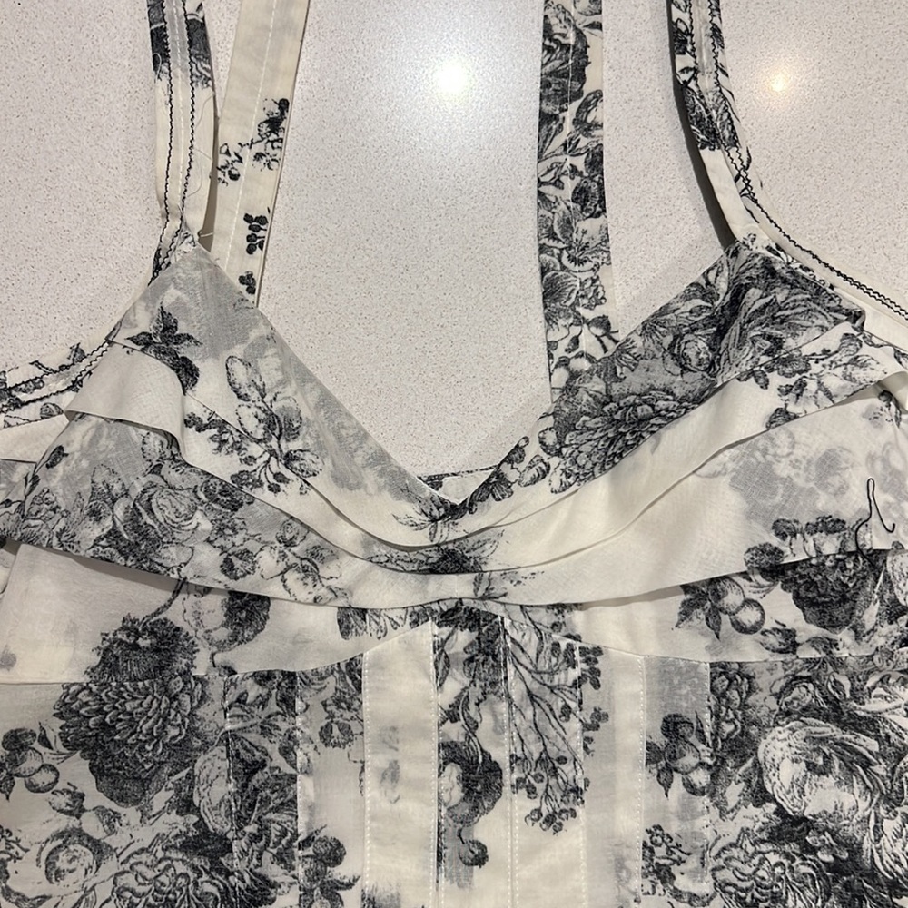 Cynthia Steffe cotton sundress. White+black toile print, fully lined. EUC. - Picture 12 of 12